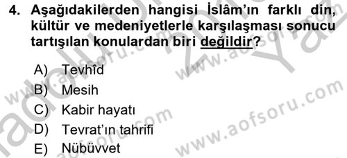 Kelam´a Giriş Dersi 2018 - 2019 Yılı Yaz Okulu Sınav Soruları 4. Soru