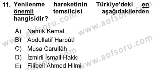 Kelam´a Giriş Dersi 2021 - 2022 Yılı Yaz Okulu Sınav Soruları 11. Soru