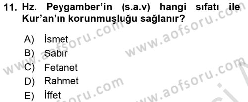 Kelam´a Giriş Dersi 2023 - 2024 Yılı (Final) Dönem Sonu Sınav Soruları 11. Soru