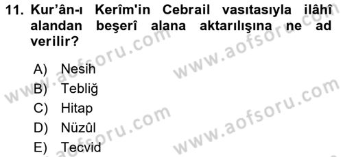Kelam´a Giriş Dersi 2024 - 2025 Yılı (Final) Dönem Sonu Sınav Soruları 11. Soru