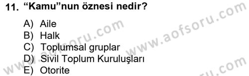Din Sosyolojisi Dersi 2012 - 2013 Yılı (Final) Dönem Sonu Sınav Soruları 11. Soru