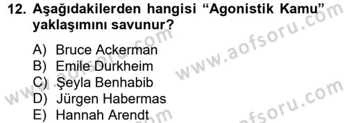 Din Sosyolojisi Dersi 2012 - 2013 Yılı (Final) Dönem Sonu Sınav Soruları 12. Soru