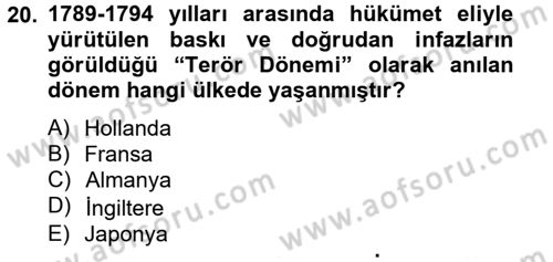 Din Sosyolojisi Dersi 2012 - 2013 Yılı (Final) Dönem Sonu Sınav Soruları 20. Soru