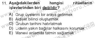 Din Sosyolojisi Dersi 2012 - 2013 Yılı Tek Ders Sınav Soruları 11. Soru