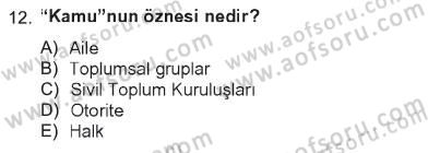 Din Sosyolojisi Dersi 2012 - 2013 Yılı Tek Ders Sınav Soruları 12. Soru