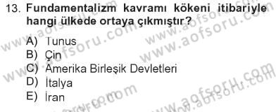 Din Sosyolojisi Dersi 2012 - 2013 Yılı Tek Ders Sınav Soruları 13. Soru
