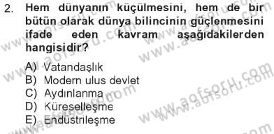 Din Sosyolojisi Dersi 2012 - 2013 Yılı Tek Ders Sınav Soruları 2. Soru