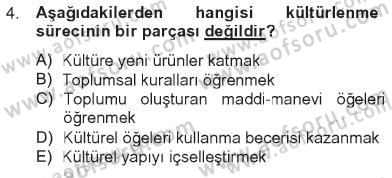 Din Sosyolojisi Dersi 2012 - 2013 Yılı Tek Ders Sınav Soruları 4. Soru