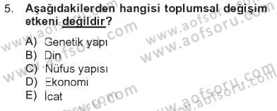 Din Sosyolojisi Dersi 2012 - 2013 Yılı Tek Ders Sınav Soruları 5. Soru