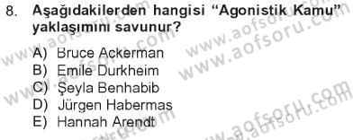 Din Sosyolojisi Dersi 2012 - 2013 Yılı Tek Ders Sınav Soruları 8. Soru