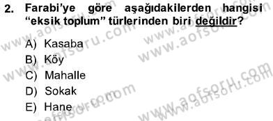 Din Sosyolojisi Dersi 2013 - 2014 Yılı (Final) Dönem Sonu Sınav Soruları 2. Soru