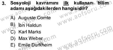 Din Sosyolojisi Dersi 2013 - 2014 Yılı (Final) Dönem Sonu Sınav Soruları 3. Soru