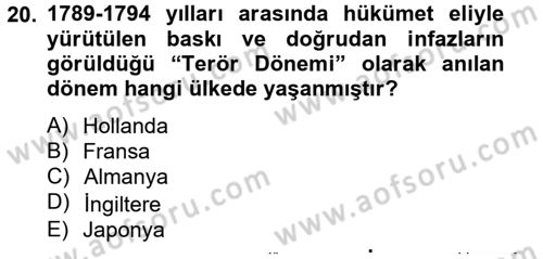 Din Sosyolojisi Dersi 2013 - 2014 Yılı Tek Ders Sınav Soruları 20. Soru