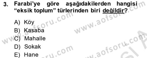 Din Sosyolojisi Dersi 2013 - 2014 Yılı Tek Ders Sınav Soruları 3. Soru