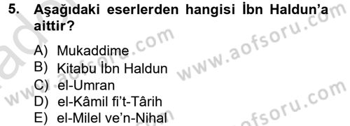 Din Sosyolojisi Dersi 2013 - 2014 Yılı Tek Ders Sınav Soruları 5. Soru