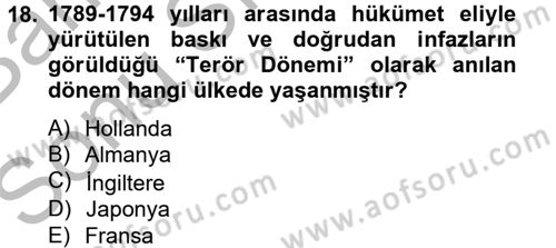 Din Sosyolojisi Dersi 2014 - 2015 Yılı (Final) Dönem Sonu Sınavı 18. Soru