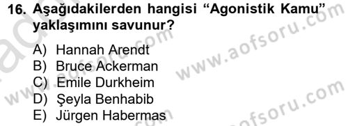 Din Sosyolojisi Dersi 2014 - 2015 Yılı Tek Ders Sınav Soruları 16. Soru