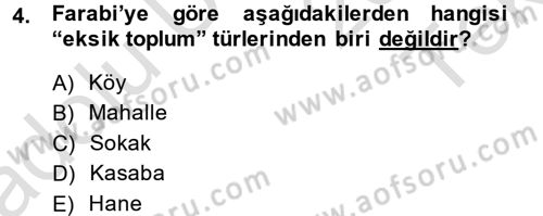 Din Sosyolojisi Dersi 2014 - 2015 Yılı Tek Ders Sınav Soruları 4. Soru