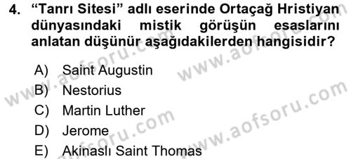 Din Sosyolojisi Dersi 2015 - 2016 Yılı (Vize) Ara Sınav Soruları 4. Soru