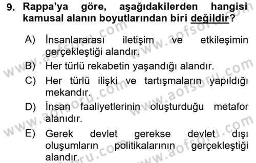Din Sosyolojisi Dersi 2015 - 2016 Yılı (Final) Dönem Sonu Sınav Soruları 9. Soru