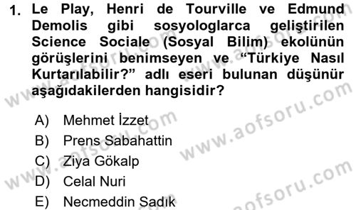 Din Sosyolojisi Dersi 2016 - 2017 Yılı 3 Ders Sınav Soruları 1. Soru