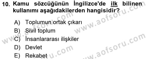 Din Sosyolojisi Dersi 2016 - 2017 Yılı 3 Ders Sınav Soruları 10. Soru