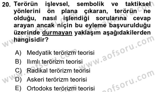 Din Sosyolojisi Dersi 2016 - 2017 Yılı 3 Ders Sınav Soruları 20. Soru
