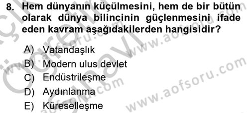Din Sosyolojisi Dersi 2016 - 2017 Yılı 3 Ders Sınav Soruları 8. Soru