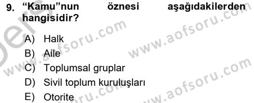 Din Sosyolojisi Dersi 2016 - 2017 Yılı 3 Ders Sınav Soruları 9. Soru