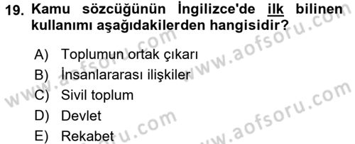 Din Sosyolojisi Dersi 2017 - 2018 Yılı 3 Ders Sınav Soruları 19. Soru