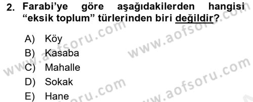 Din Sosyolojisi Dersi 2017 - 2018 Yılı (Vize) Ara Sınav Soruları 2. Soru