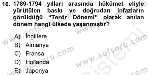 Din Sosyolojisi Dersi 2017 - 2018 Yılı (Final) Dönem Sonu Sınav Soruları 16. Soru