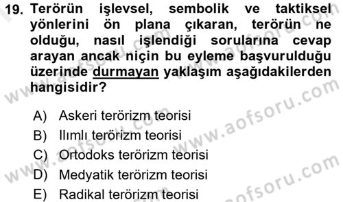 Din Sosyolojisi Dersi 2017 - 2018 Yılı (Final) Dönem Sonu Sınav Soruları 19. Soru