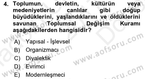 Din Sosyolojisi Dersi 2017 - 2018 Yılı (Final) Dönem Sonu Sınav Soruları 4. Soru