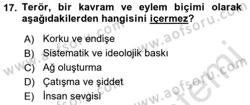 Din Sosyolojisi Dersi 2018 - 2019 Yılı 3 Ders Sınavı 17. Soru