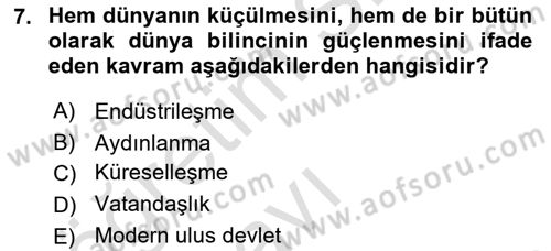 Din Sosyolojisi Dersi 2018 - 2019 Yılı 3 Ders Sınavı 7. Soru