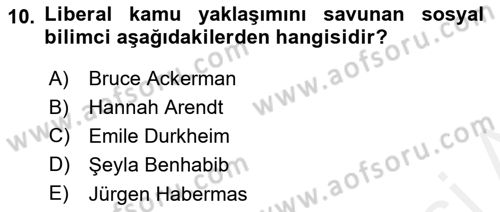 Din Sosyolojisi Dersi 2018 - 2019 Yılı (Final) Dönem Sonu Sınav Soruları 10. Soru