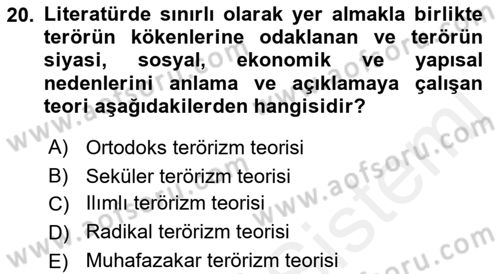 Din Sosyolojisi Dersi 2018 - 2019 Yılı (Final) Dönem Sonu Sınav Soruları 20. Soru