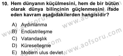 Din Sosyolojisi Dersi 2018 - 2019 Yılı Yaz Okulu Sınav Soruları 10. Soru
