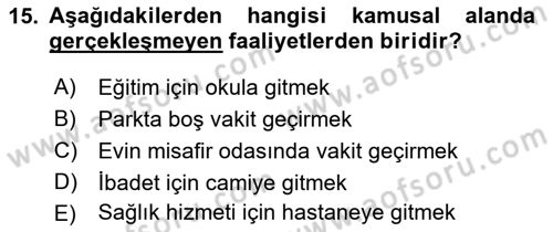 Din Sosyolojisi Dersi 2018 - 2019 Yılı Yaz Okulu Sınav Soruları 15. Soru