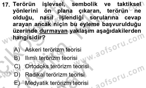 Din Sosyolojisi Dersi 2018 - 2019 Yılı Yaz Okulu Sınav Soruları 17. Soru