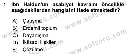Din Sosyolojisi Dersi 2020 - 2021 Yılı Yaz Okulu Sınav Soruları 1. Soru