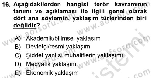 Din Sosyolojisi Dersi 2020 - 2021 Yılı Yaz Okulu Sınav Soruları 16. Soru
