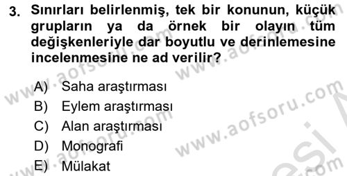Din Sosyolojisi Dersi 2020 - 2021 Yılı Yaz Okulu Sınav Soruları 3. Soru