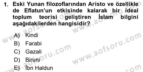 Din Sosyolojisi Dersi 2021 - 2022 Yılı (Final) Dönem Sonu Sınav Soruları 1. Soru