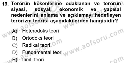 Din Sosyolojisi Dersi 2021 - 2022 Yılı (Final) Dönem Sonu Sınav Soruları 19. Soru