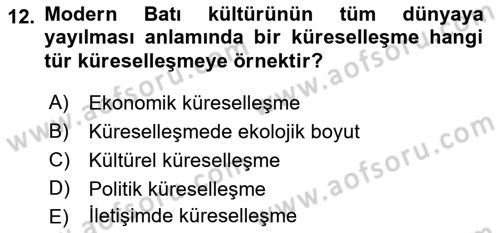 Din Sosyolojisi Dersi 2021 - 2022 Yılı Yaz Okulu Sınav Soruları 12. Soru