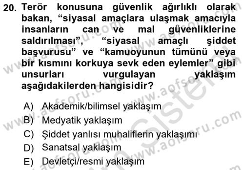 Din Sosyolojisi Dersi 2021 - 2022 Yılı Yaz Okulu Sınav Soruları 20. Soru