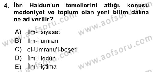 Din Sosyolojisi Dersi 2021 - 2022 Yılı Yaz Okulu Sınav Soruları 4. Soru