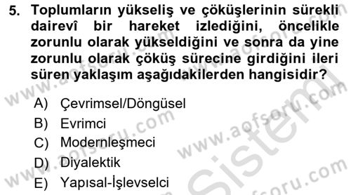Din Sosyolojisi Dersi 2021 - 2022 Yılı Yaz Okulu Sınav Soruları 5. Soru